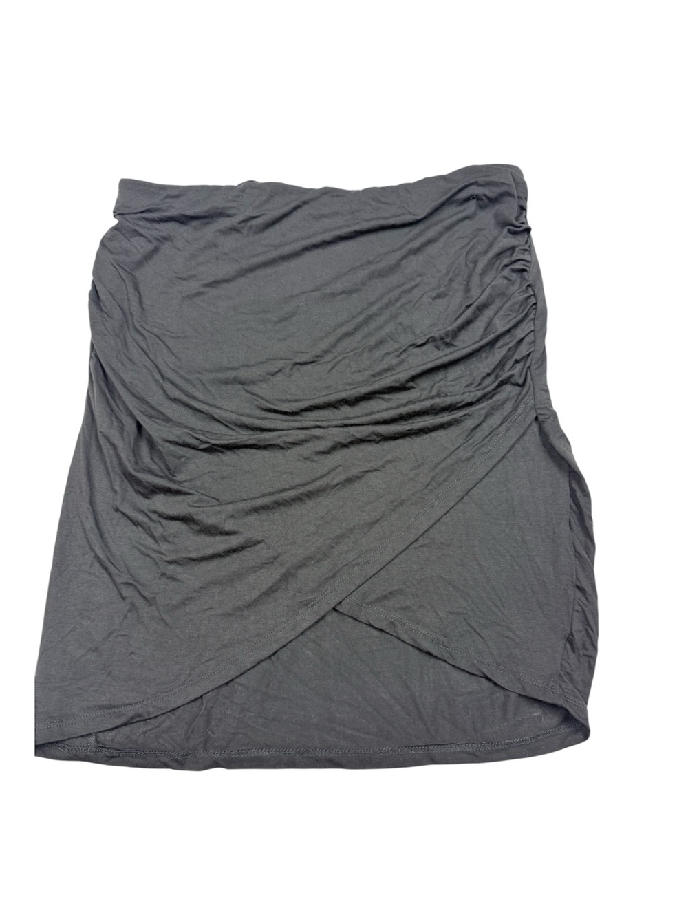 Valette Black Ruched Wrap Mini Skirt